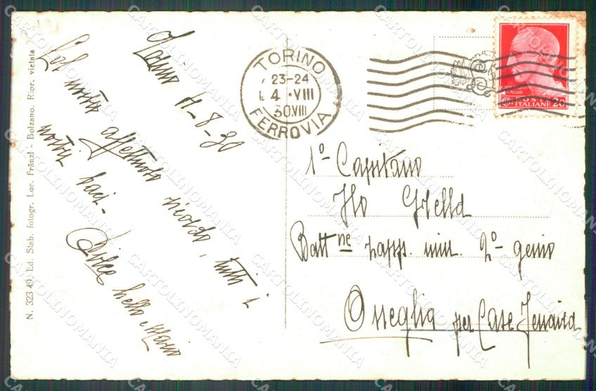 Belluno Auronzo Rifugio Principe Umberto Forcella Longeres cartolina VK4226 – retro
