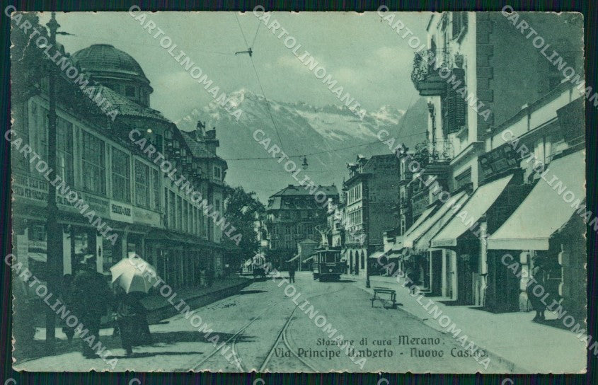 Bolzano Merano Via Principe Umberto Tram cartolina VK4228 – fronte