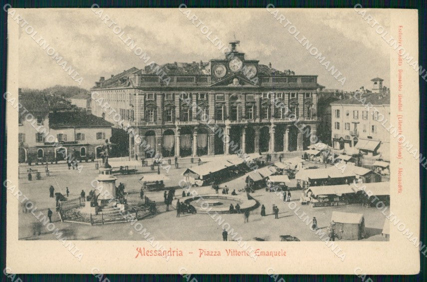 Alessandria città Piazza Vittorio Emanuele Mercato cartolina VK4233 – fronte