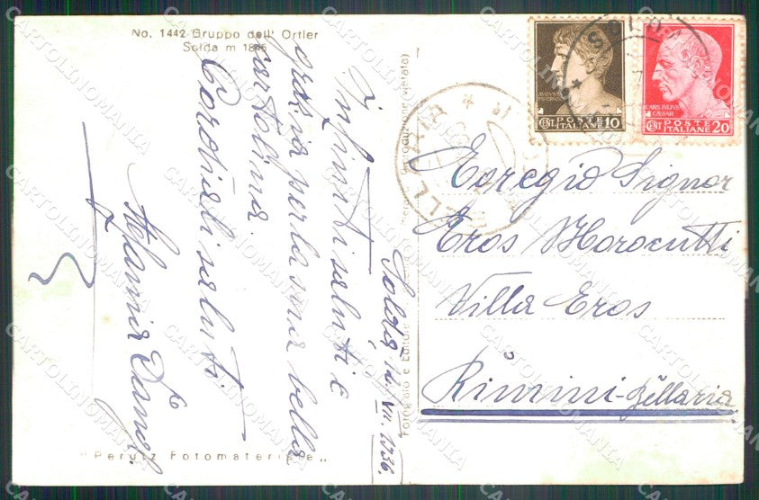 Bolzano Stelvio Solda Gruppo Ortler Foto cartolina VK4241 – retro