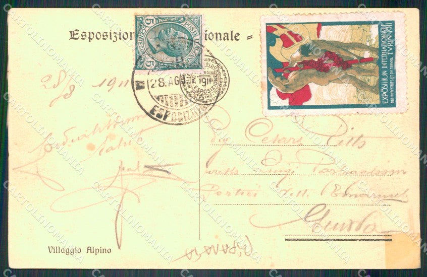 Torino Villaggio Alpino RIPARATA cartolina VK4247 – retro