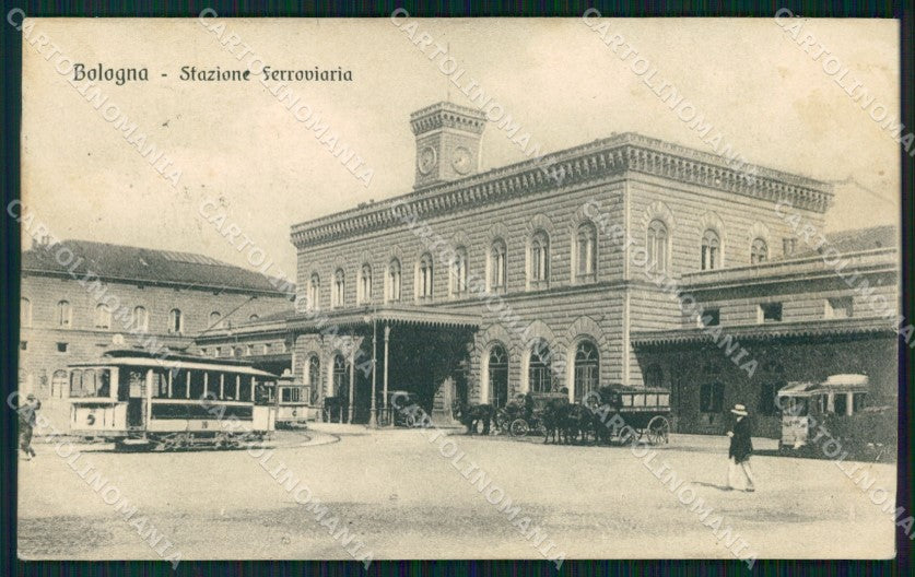 Bologna città Stazione Tram Carrozze cartolina VK4256 – fronte