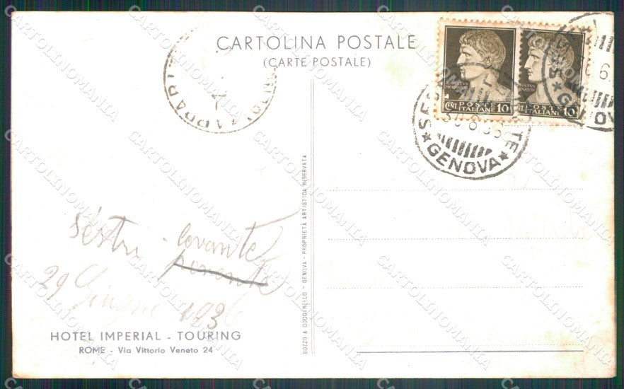 Roma città Hotel Imperial Corriera Auto cartolina VK4268 – retro