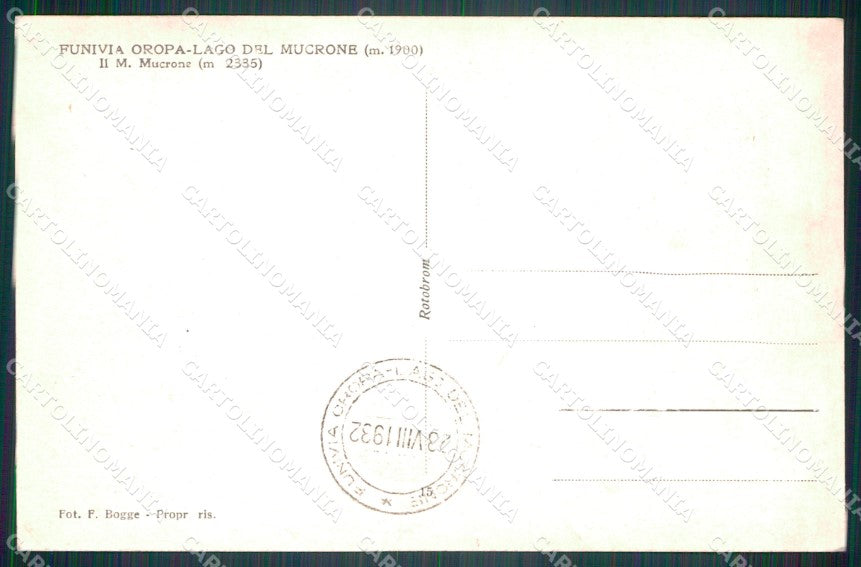 Biella Oropa Funivia Oropa Lago del Mucrone Sci Foto cartolina VK4283 – retro