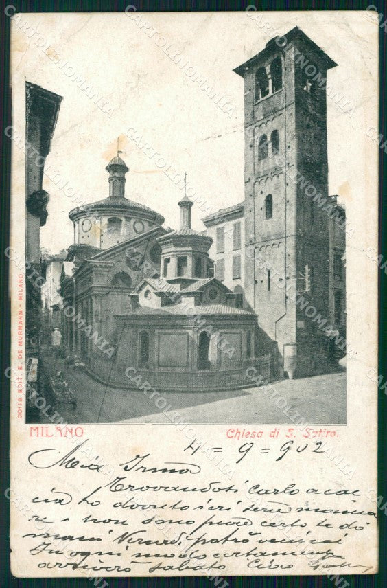 Milano città Chiesa San Satiro PIEGHINA cartolina VK4304 – fronte