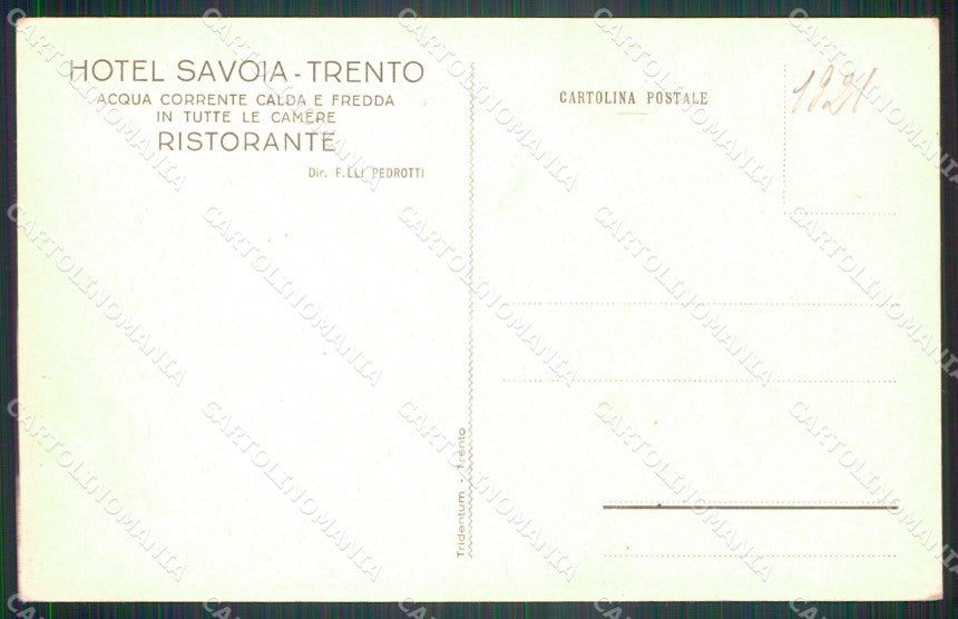 Trento città Hotel Savoia cartolina VK4316 – retro
