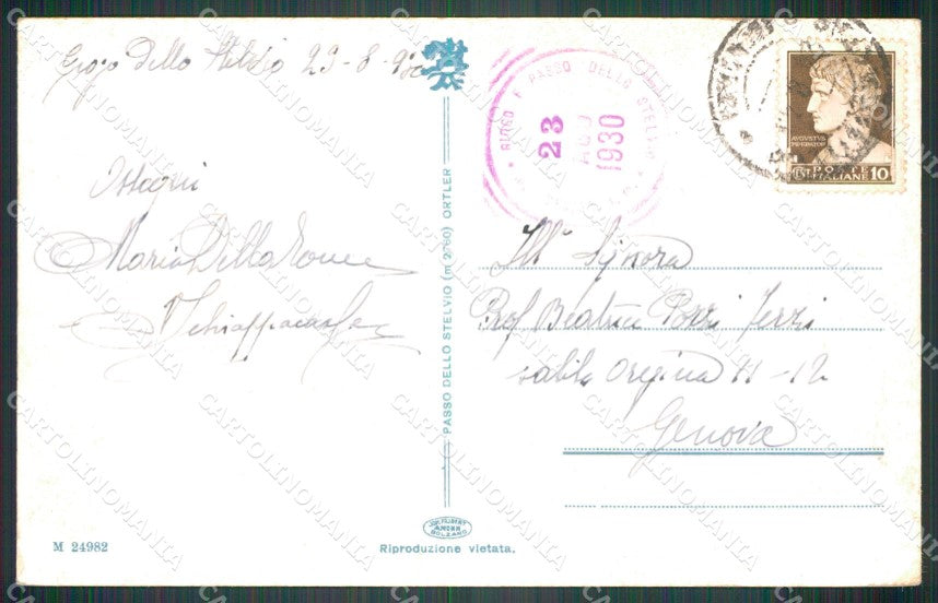 Bolzano Giogo dello Stelvio Auto cartolina VK4330 – retro