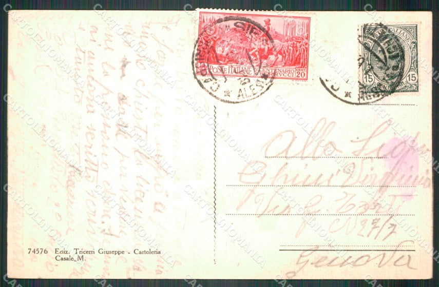 Alessandria Casale Monferrato Stazione Piazza Vittorio Emanuele cartolina VK4341 – retro
