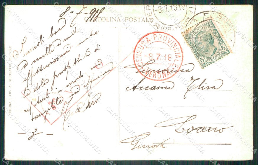 Verona città Piazza Vittorio Emanuele II PIEGHINA cartolina VK4346 – retro