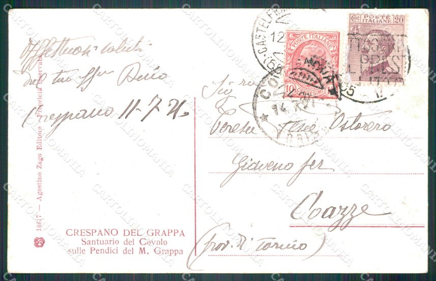 Treviso Crespano del Grappa Santuario del Covolo cartolina VK4357 – retro