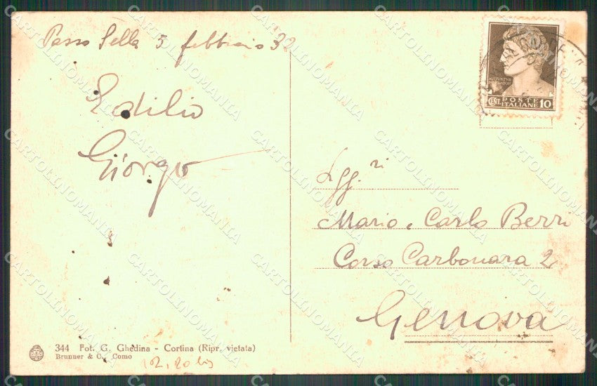 Trento Rifugio Passo Sella Gruppo Sassolungo cartolina VK4377 – retro