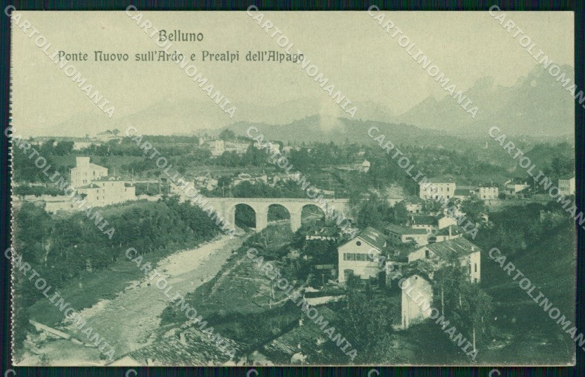 Belluno città Ponte Nuovo sull'Ardo Prealpi d'Alpago cartolina VK4380 – fronte