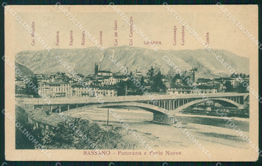 Vicenza Bassano del Grappa Ponte Nuovo Mappa cartolina VK4384 – fronte