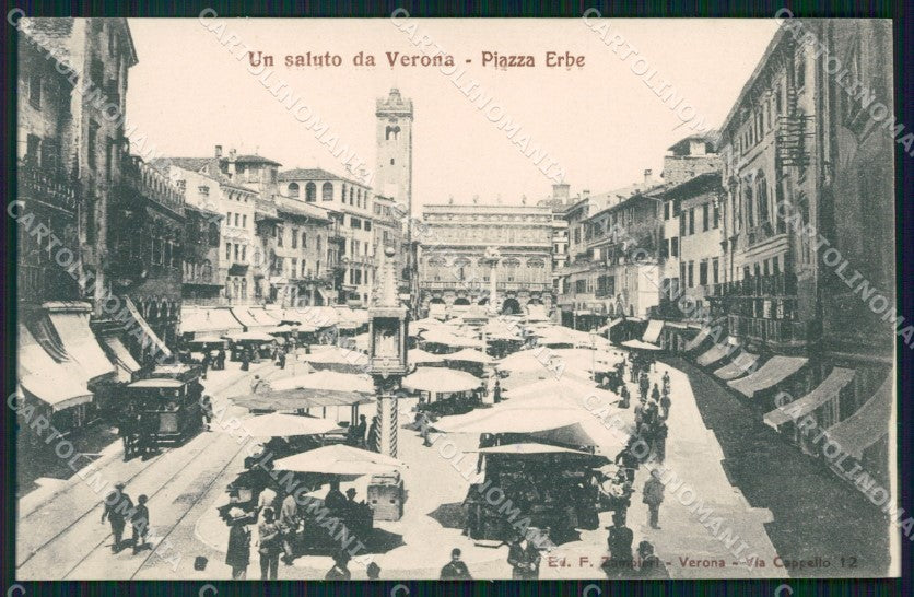 Verona città Piazza Erbe Mercato cartolina VK4409 – fronte