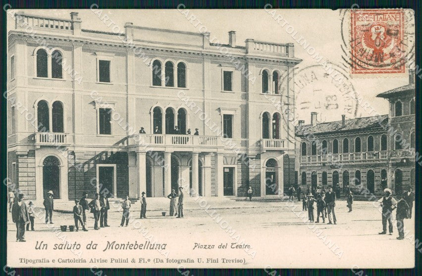 Treviso Montebelluna Piazza del Teatro cartolina VK4414 – fronte