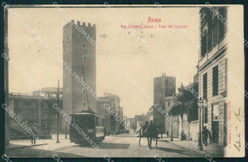 Roma città Via Giovanni Lanza Torre Capocci Tram cartolina VK4417 – fronte