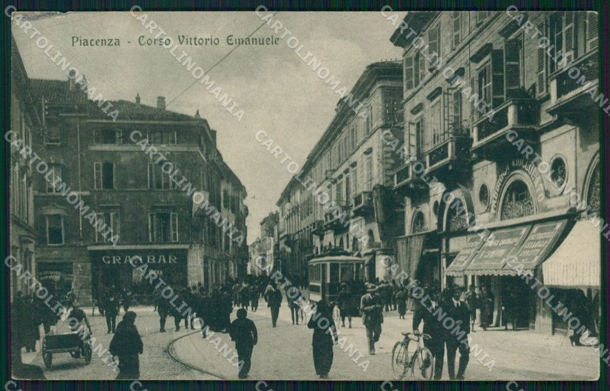 Piacenza città Corso Vittorio Emanuele Tram cartolina VK4418 – fronte