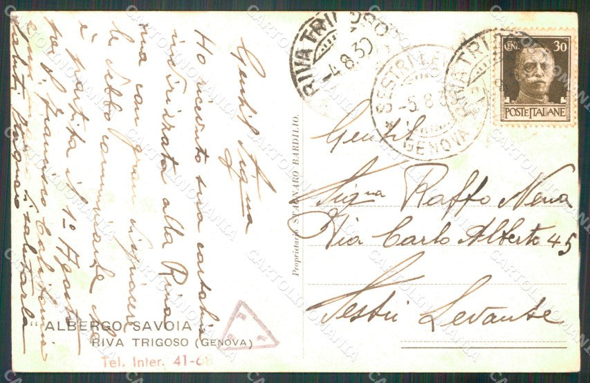 Genova Sestri Levante Riva Trigoso cartolina VK4442 – retro