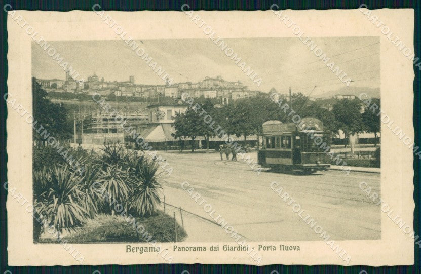 Bergamo città Porta Nuova Tram cartolina VK4446 – fronte