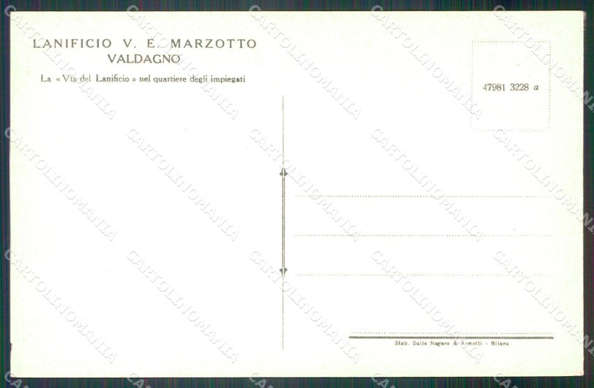 Vicenza Valdagno Lanificio Marzotto Foto cartolina VK4455 – retro