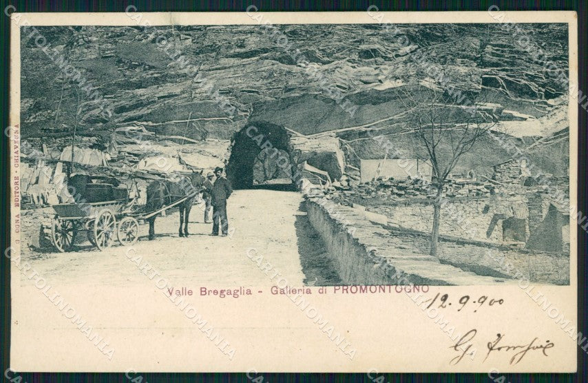 Svizzera Bregaglia Galleria di Pomontogno Carretto ABRASA cartolina VK4456 – fronte