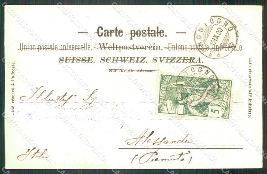 Svizzera Bregaglia Galleria di Pomontogno Carretto ABRASA cartolina VK4456 – retro