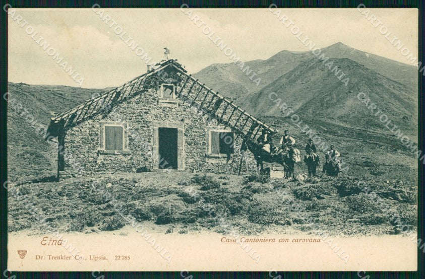 Catania Etna Casa Cantoniera con Carovana Cavalli cartolina VK4458 – fronte