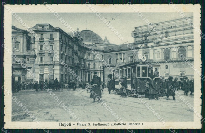 Napoli città Piazza San Ferdinando Galleria Umberto I Tram cartolina VK4471 – fronte