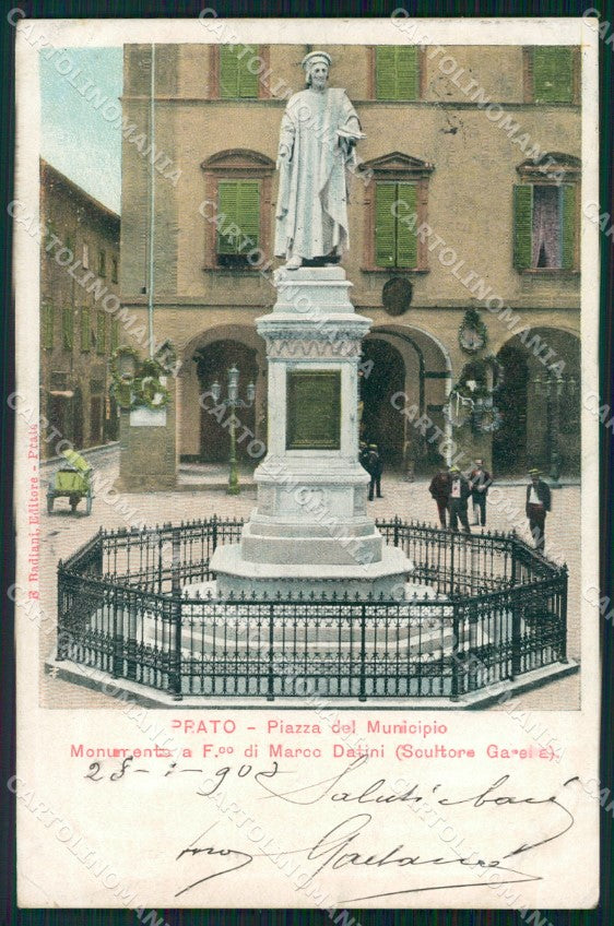 Prato città Piazza Municipio cartolina VK4620 – fronte
