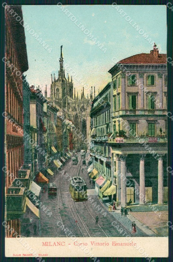 Milano città Corso Vittorio Emanuele Tram cartolina VK4623 – fronte