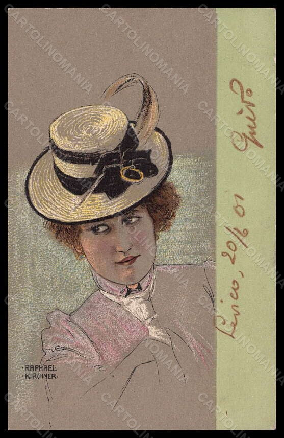 Artist Signed Illustratori Raphael Kirchner Lady D.31/1-5 postcard VK5423 – fronte