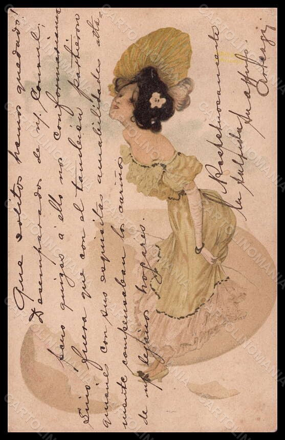 Artist Signed Raphael Kirchner Girls and Eggs D.24-4 CORNER CREASED pc VK5425 – fronte