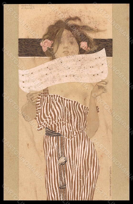 Artist Signed Illustratori Raphael Kirchner Lady Herzig D.25-1 postcard VK5445 – fronte
