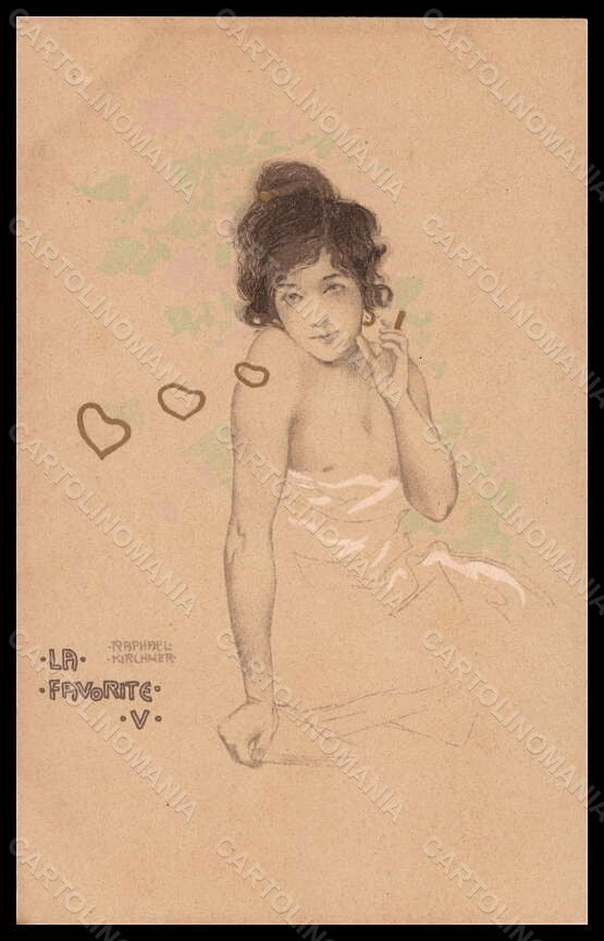 Artist Signed Illustratori R. Kirchner Lady La Favorite D.10-5 postcard VK5450 – fronte