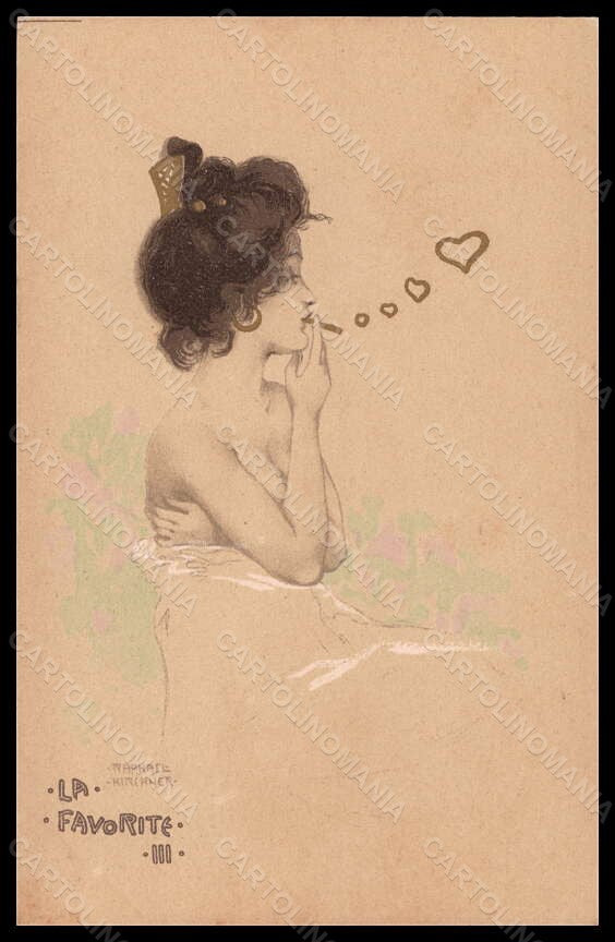 Artist Signed Illustratori R. Kirchner Lady La Favorite D.10-3 postcard VK5453 – fronte