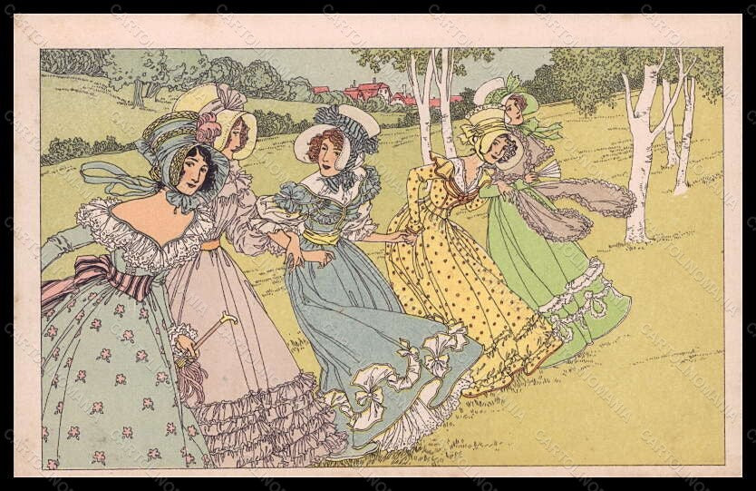 Artist Signed Illustratori Alice Wanke Lady Art Nouveau postcard VK5463 – fronte