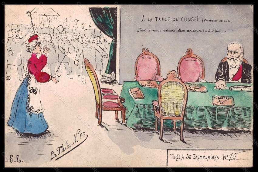 Artist Signed French Politics Hand Painted La Fleche 66 postcard VK5478 – fronte