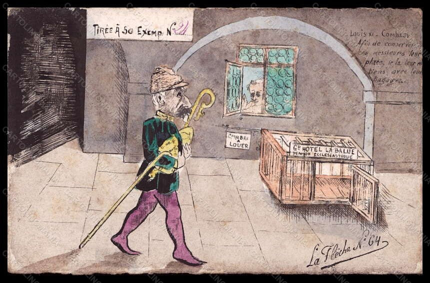 Artist Signed French Politics Hand Painted La Fleche 64 postcard VK5482 – fronte