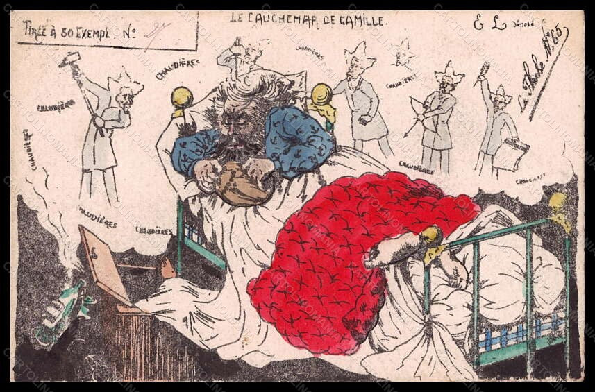 Artist Signed French Politics Hand Painted La Fleche 65 postcard VK5484 – fronte