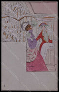 Artist Signed Lady Couple Winter Hand Painted Tuck serie 564 pc VK5516 – fronte