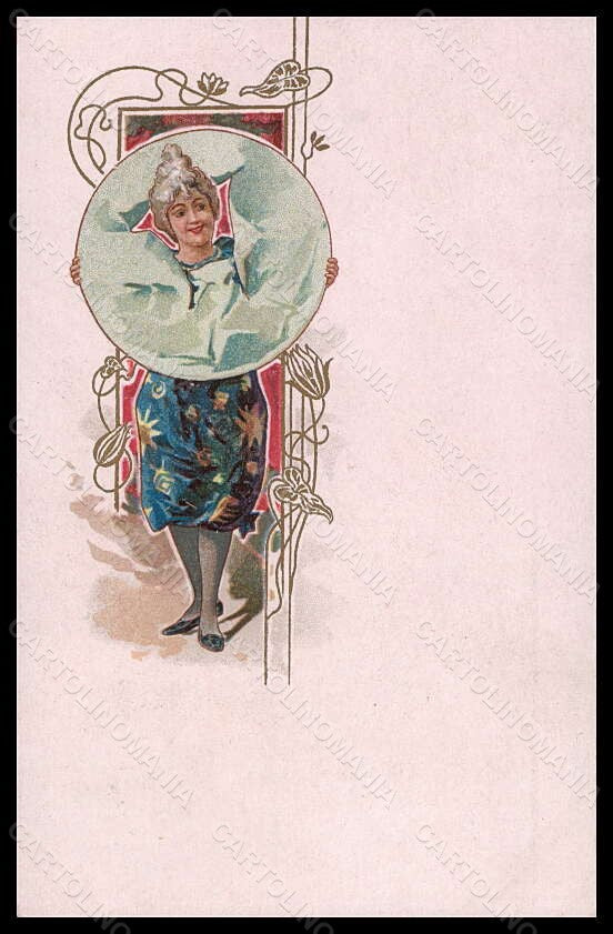 Artist Signed Illustratori Lady Art Nouveau Circus postcard VK5517 – fronte