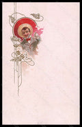 Artist Signed Illustratori Man Art Nouveau Flowers postcard VK5518 – fronte