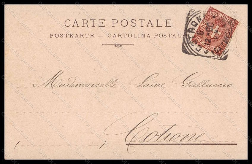 Artist Signed Illustratori Man Art Nouveau Flowers postcard VK5519 – retro