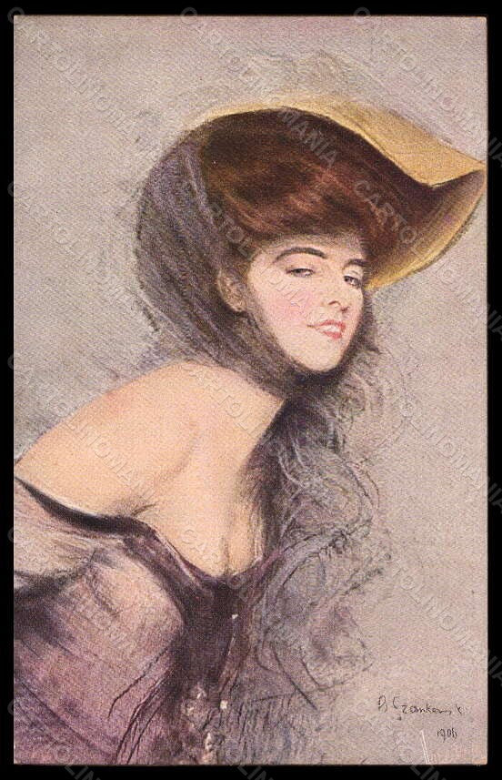 Artist Signed B. de Szankowski Lady Womanhood Oilette serie 2885-11pc VK5523 – fronte