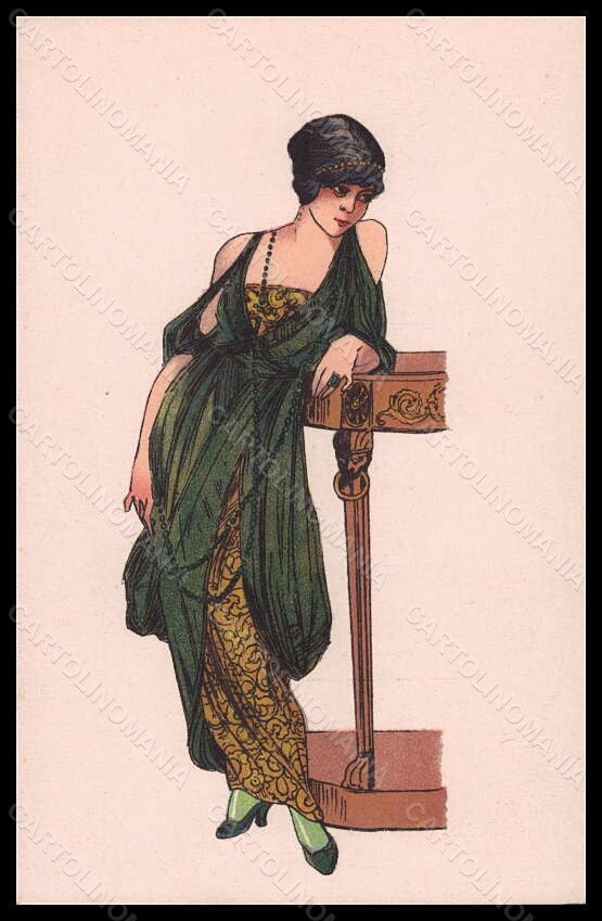 Artist Signed Illustratori Fashion Glamour Lady Moda serie 2841-3 pc VK5526 – fronte