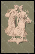 Artist Signed Illustratori Lady Art Nouveau Meissner & Buch serie 1067 pc VK5537 – fronte