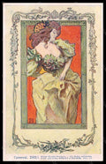 Artist Signed Hampel Lady Art Nouveau Philipp & Kramer XVII-2 pc VK5542 – fronte
