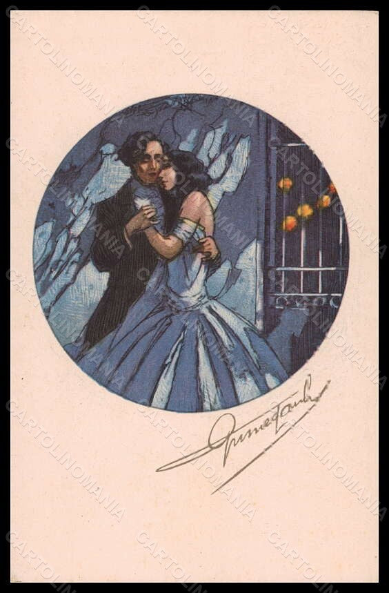 Artist Signed Guinegaul ? Romantic Couple Paris Gravures serie 2121 pc VK5547 – fronte