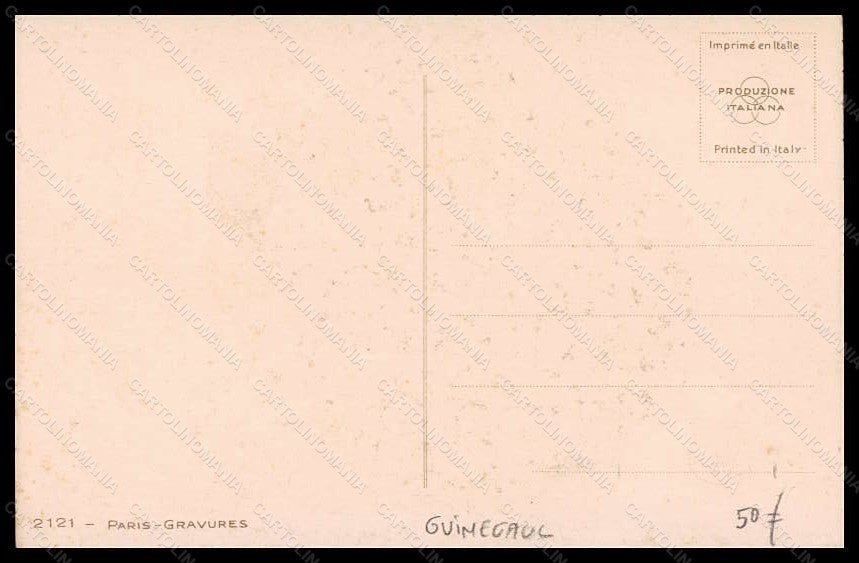 Artist Signed Guinegaul ? Romantic Couple Paris Gravures serie 2121 pc VK5548 – retro