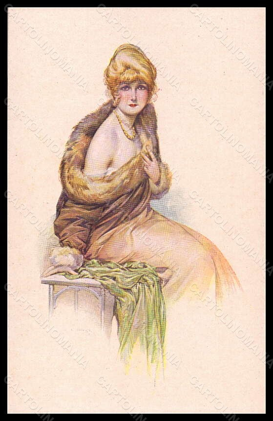 Artist Signed Illustratori M. Milliere Risque Lady serie 34-1 postcard VK5556 – fronte